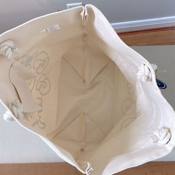 Canvas Beach Bag/Tote NWT 22x17 dual rope straps inside pocket - Picture 4 of 9